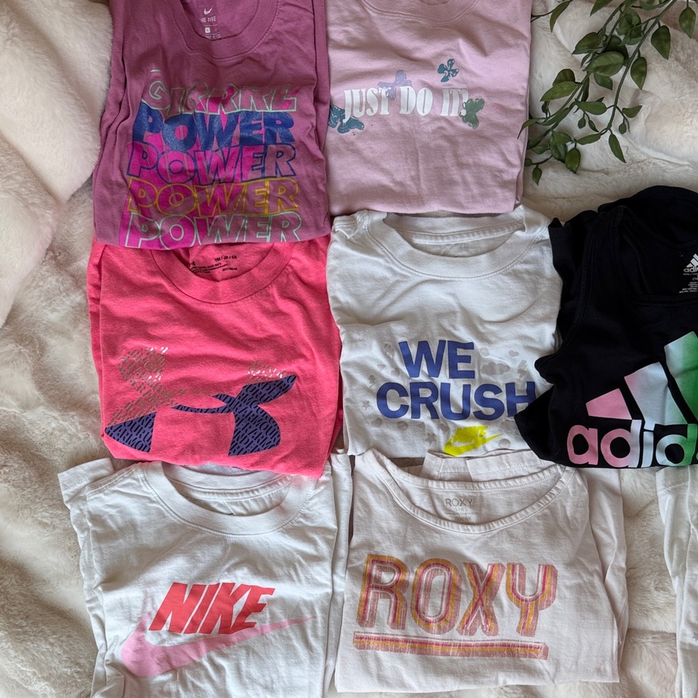 Nike adidas under armor Roxy Girls’ shirt bundle size medium